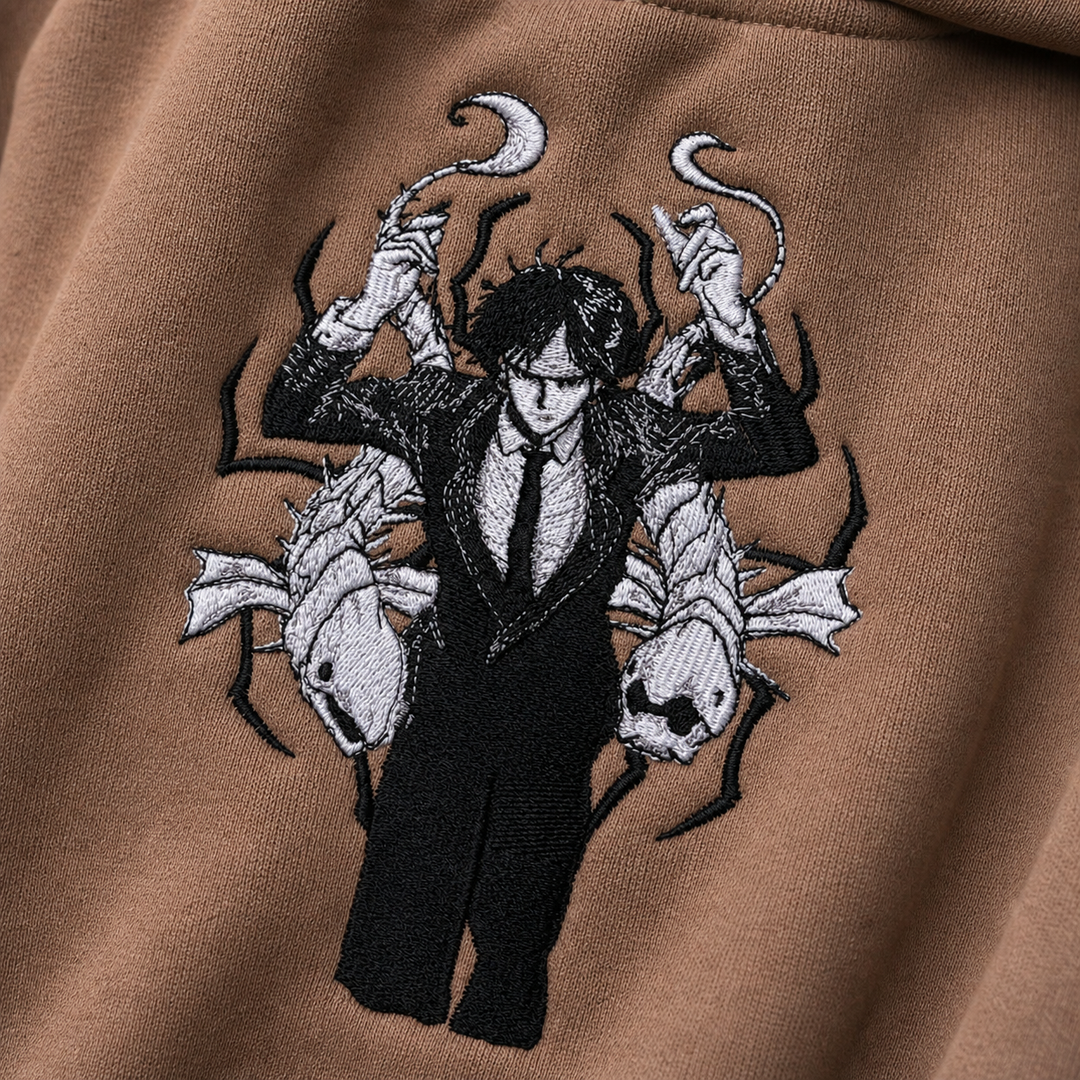 Kaito The False Prophet — premium embroidered design close-up, v20260623.