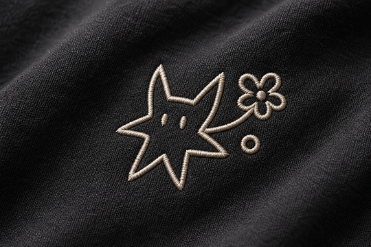 Hoodie personnalisé Kaito Global — gros plan broderie et texture de fil.
