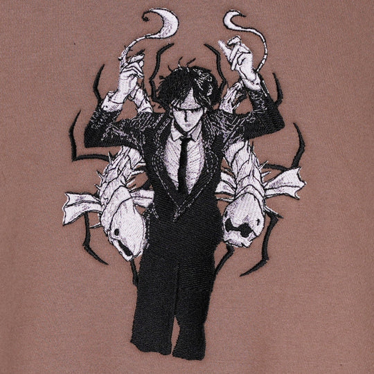 Hoodie brodé The False Prophet Kaito Global — photo produit avec motif brodé.